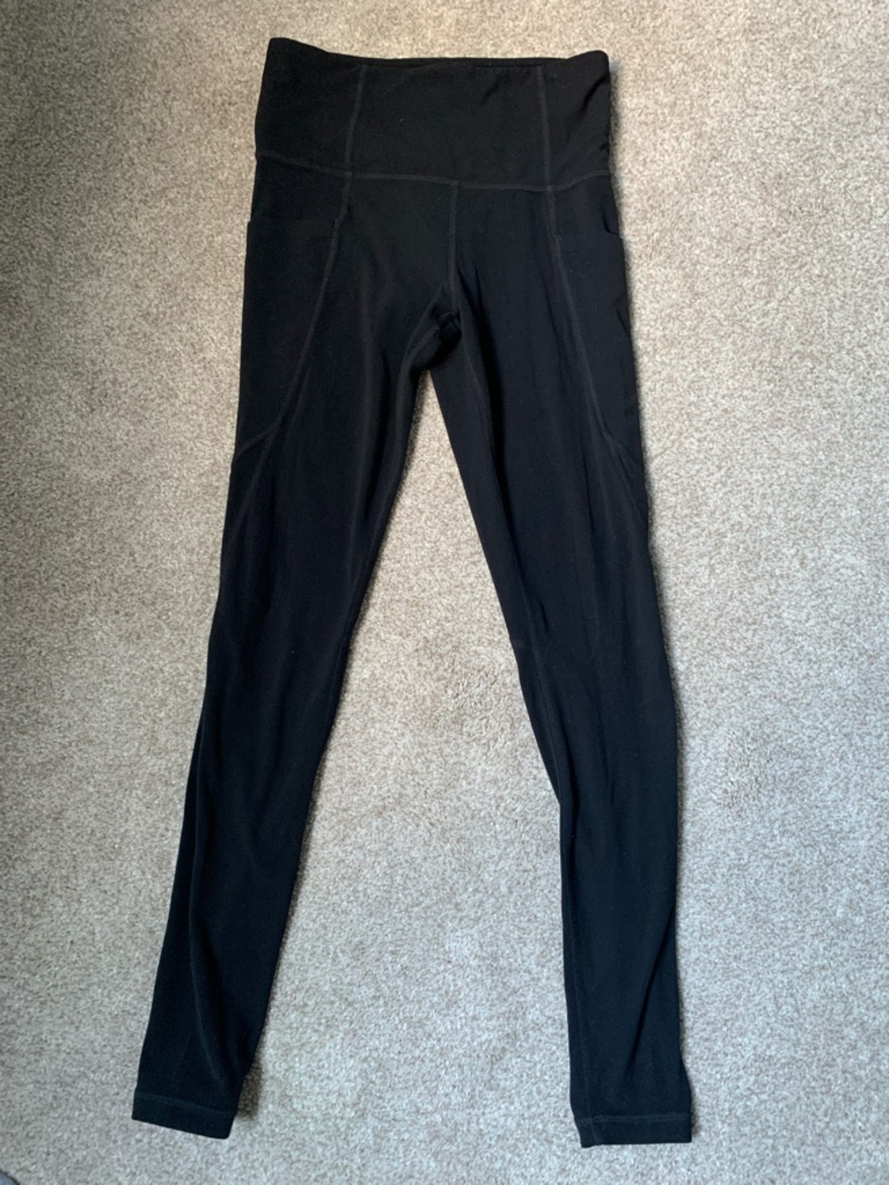 Athleta Black Performance Leggings with Subtle Logo